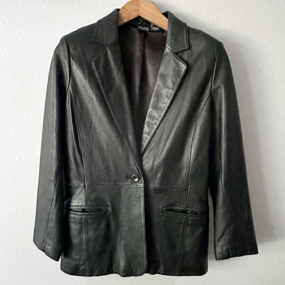 Vintage Lambs Leather Black Jacket Women’s Size Large by Hillard & Hanson - Picture 1 of 12